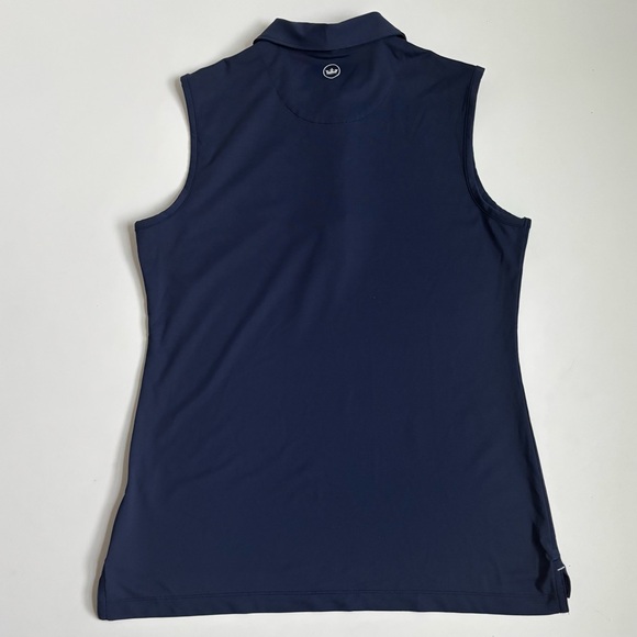 Peter Millar Golf Banded Sport Sleeveless Button Golf Shirts in Navy Blue Medium - Picture 17 of 17